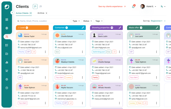CRM with kanban view